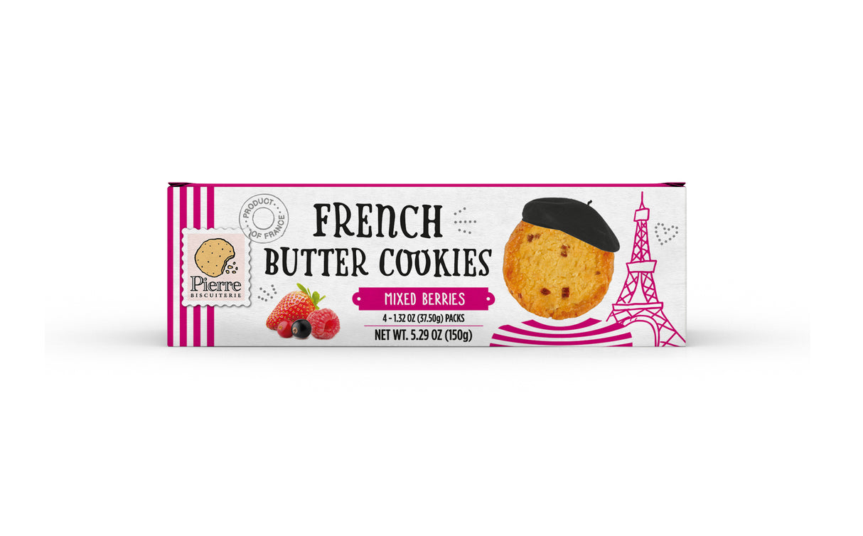 PIERRE BISCUITERIE FRENCH BUTTER COOKIES MIXED BERRIES 150G