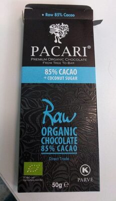 PACCARI CHOCOLATE ORGANICO 85% CACAO+AZUCAR COCO 50g