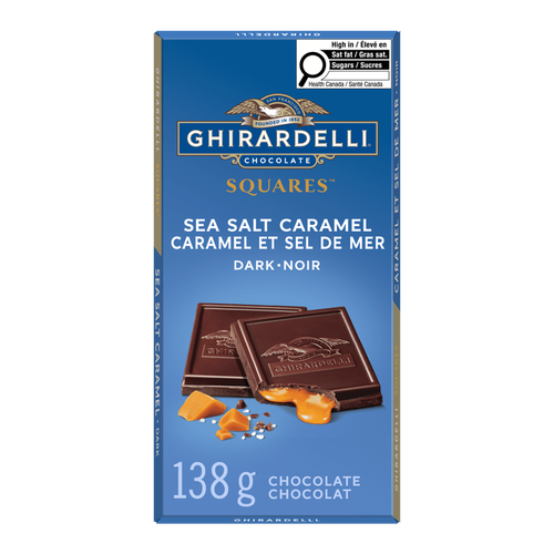 GHIRARDELLI CHOCOLATE BARRA DARK SEA SALT CARAMEL 138g