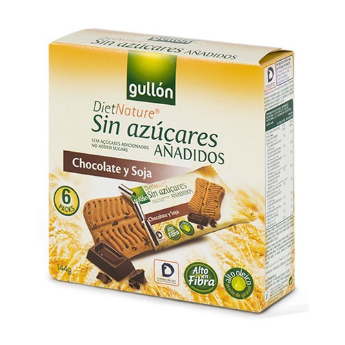 GULLON GALLETAS DULCES CHOCOLATE Y SOYA SIN AZUCAR 144g