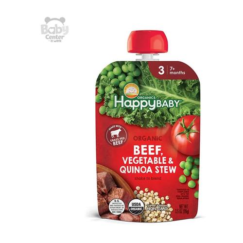 HAPPY BABY COMPOTA RES,VEGETALES Y QUINOA BOLSA 99g