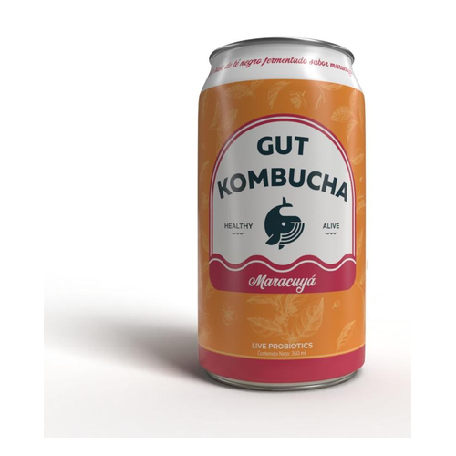 KOMBUCHA GUT BEBIDA MARACUYA BOTELA 16 ONZ 475ml