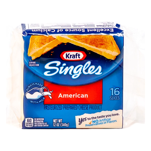 KRAFT QUESO PROCESADO AMERICANO 12 ONZ 16 UNIDAD
