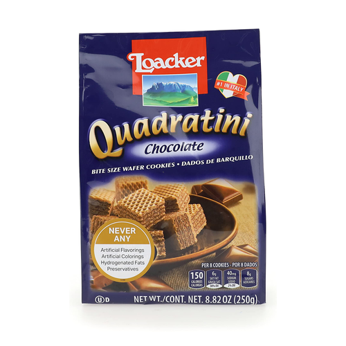 LOACKER GALLETA WAFER QUADRATINI DARK CHOCOLATE 125g