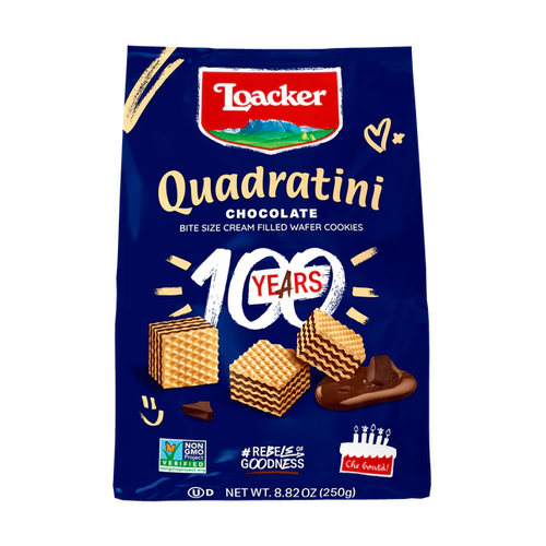 LOACKER GALLETA WAFER QUADRATINI DOUBLE CHOCOLATE 125g
