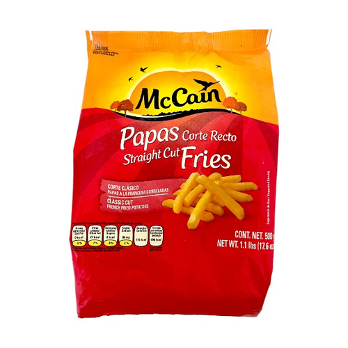 MCCAIN PAPAS CONGELADAS STRAIGHT CUT 8 CT FRIES 500ml