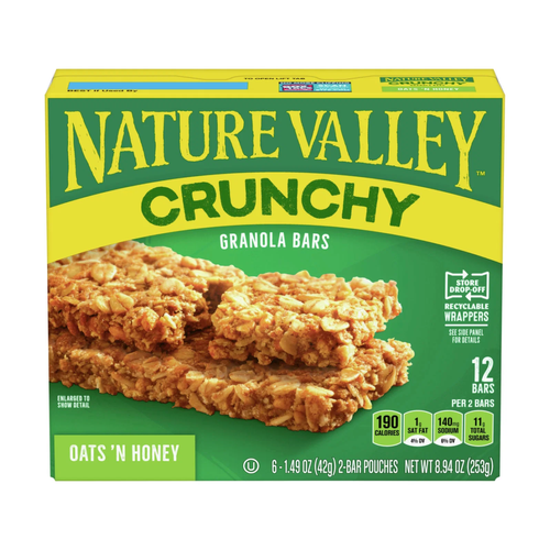 NATURE VALLEY BARRAS MASTICABLES CRUNCHY OATS N HONEY 42g