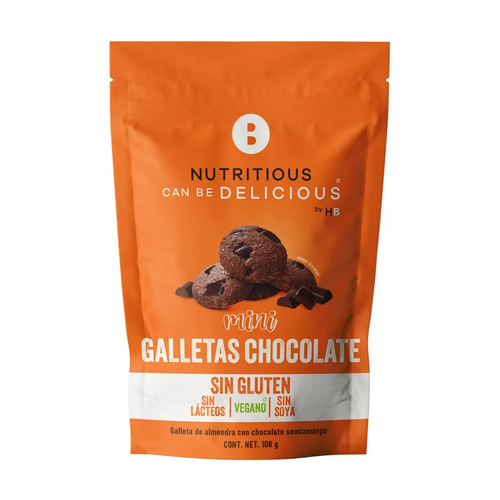 NUTRICIOUS CAN BE DELICIUOUS GALLETA MINI ALMENDRA CHOCOLATE VEGANA 108g