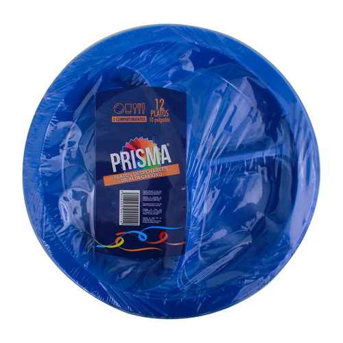 PRISMA PLATO AZUL 3 DIVISIONES 10 PULGADAS 12 UNIDAD