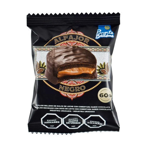 PUNTA BALLENA ALFAJORES NEGRO DOBLE RELLENO 1 UNIDAD