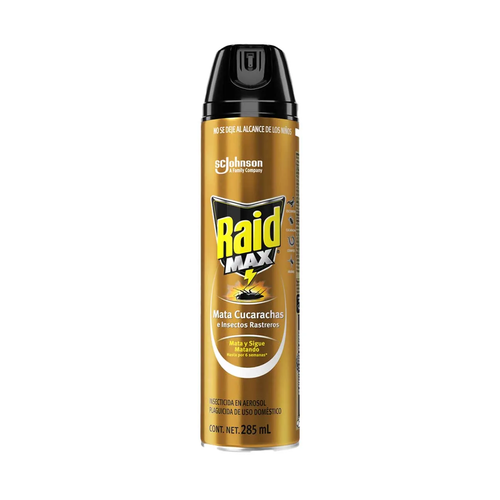 RAID MAX INSECTICIDA AEROSOL MATA CUCARACHAS 285ml