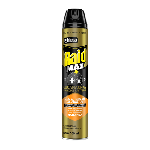 RAID MAX INSECTICIDA AEROSOL MATA CUCARACHAS 400ml