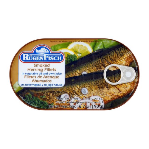 RUGEN FISCH ARENQUE AHUMADO EN ACEITE VEGETAL 6 OZ