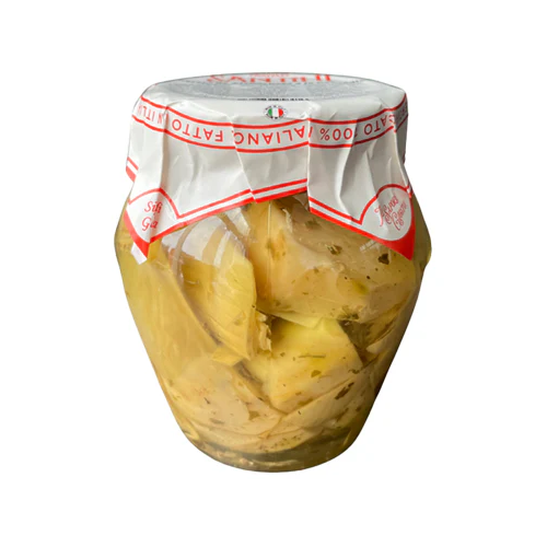 SANTINI ALCACHOFAS EN CUARTOS FRASCO 240ML 10 OZ