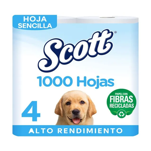 SCOTT PAPEL HIGIENICO 1000 HOJAS SEDNA BIO 4 UNIDAD