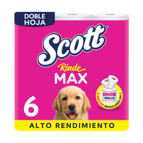 SCOTT PAPEL HIGIENICO RINDEMAS BIO 2 HOJAS 6 UNIDAD