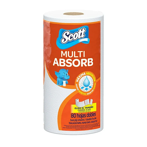 SCOTT TOALLAS MULTI ABSORB DOBLE 2 PLY 80 UNIDAD