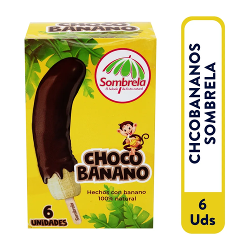 SOMBRELA CHOCOBANANO 6 CON MANIA Y 6 SOLO CHOCOLATE 690g
