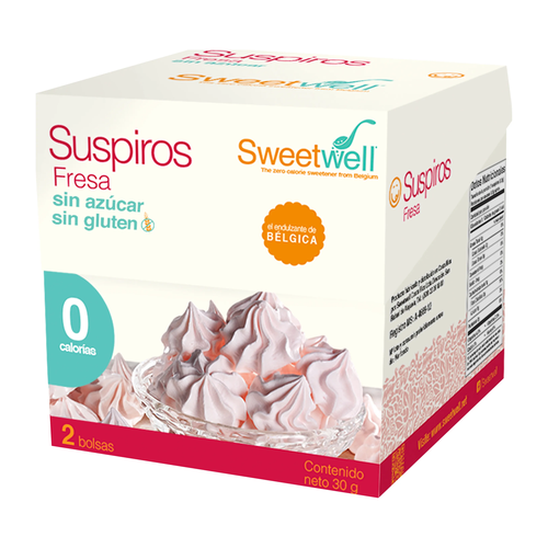 SWEET WELL SUSPIROS SUSPIROS FRESA CAJA SIN AZUCAR 30g