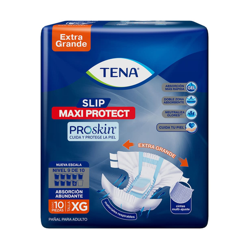 TENA PAÐAL ADULTO SLIP MAXI PROTECT + 2 10 UNIDAD