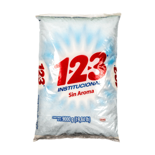 123 DETERGENTE EN POLVO SIN AROMA 9kg