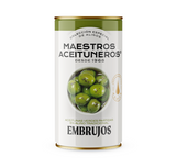 MAESTROS ACEITUNEROS ACEITUNA VERDE ALINEADAS ACIETE Y ESPECIAS 350g