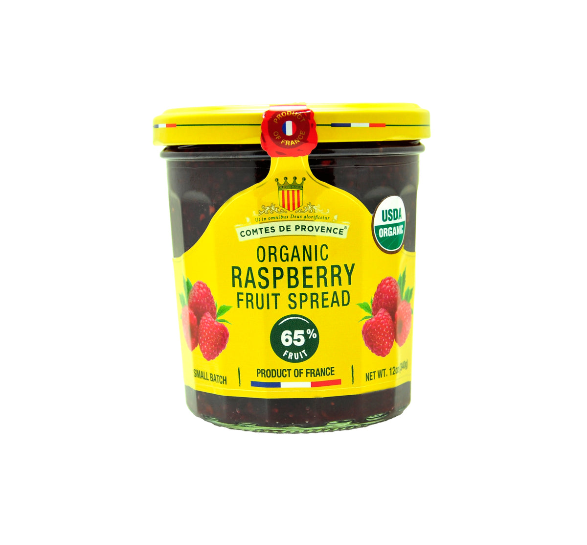 COMTES DE PROVENCE ORGANIC RASPBERRY FRUIT SPREAD 340G