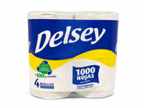 DELSEY PAPEL HIGIENICO  1000 H / 4 ROLLOS