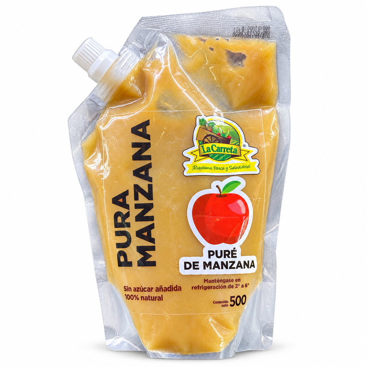 LA CARRETA PURE DE MANZANA POUCHE 500G