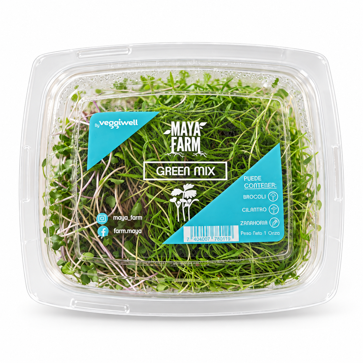 VEGGIWELL GREEN MIX BANDEJA MAYA FARM 1 OZ