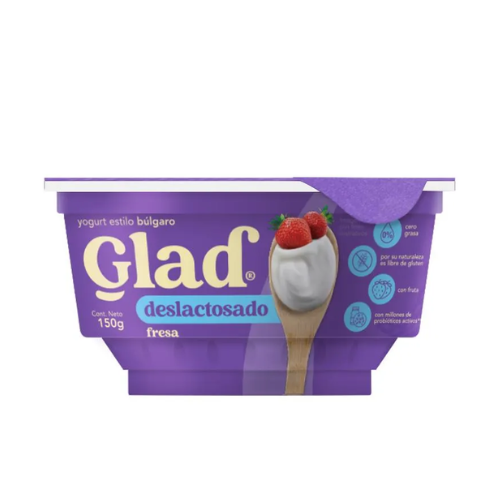 GLAD YOGURT DESLACTOSADO FRESA 200g