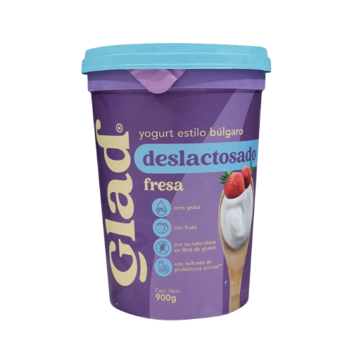 GLAD YOGURT DESLACTOSADO FRESA 900g
