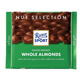 RITTERS SPORT CHOCOLATE LECHE CON ALMENDRAS ENTERAS 100g