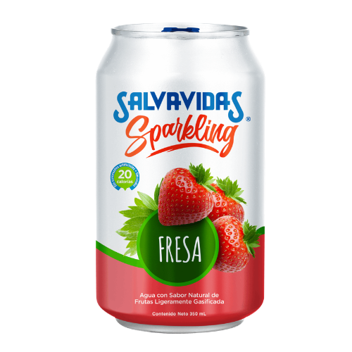 SALVAVIDAS AGUA SPARKLING FRESA LATA 350ml