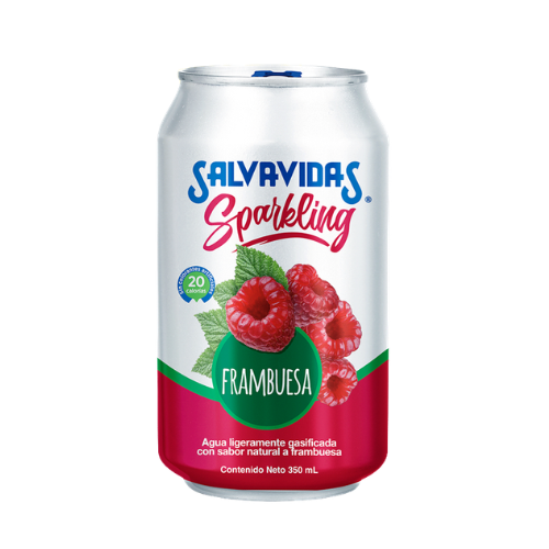 SALVAVIDAS AGUA SPARKLING FRAMBUESA LATA 350ml