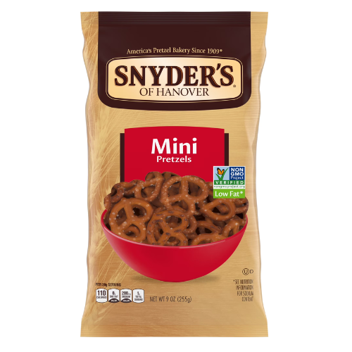 SNYDERS PRETZEL MINI 9 OZ