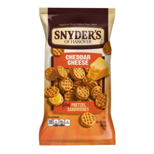 SNYDERS PRETZEL SANDWICH CHEDDAR CHEESE 8 OZ