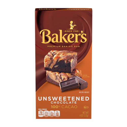 BAKERS CHOCOLATE UNSWEETENED 4 OZ