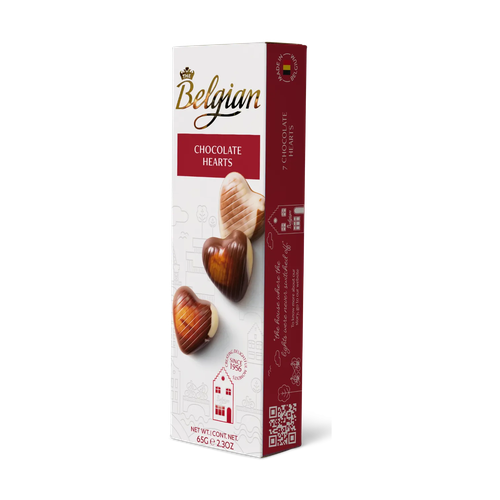 BELGIAN CHOCOLATE HEARTS 7 UNDS 65g