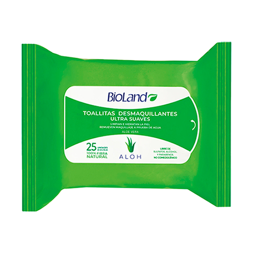BIOLAND TOALLA DESMAQUILLADORA ALOE 25 UNIDADES 25 UNIDAD