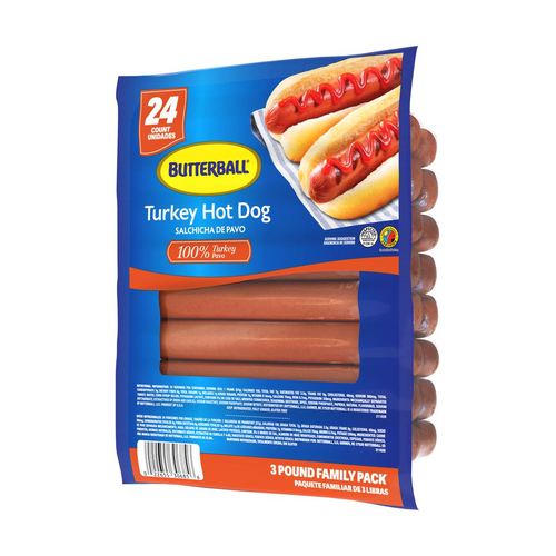 BUTTERBALL SALCHICHA HOT DOG DE PAVO 24 UNIDAD