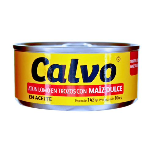 CALVO ATUN TROZOS CON MAIZ DULCE 142g