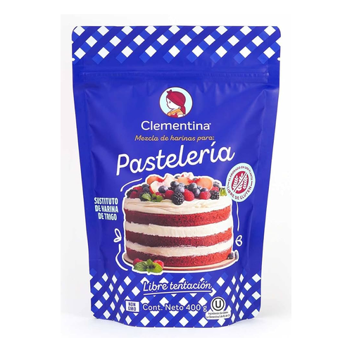 CLEMENTINA HARINA P/PASTEL SIN GLUTEN PASTELERIA BOLSA 400g