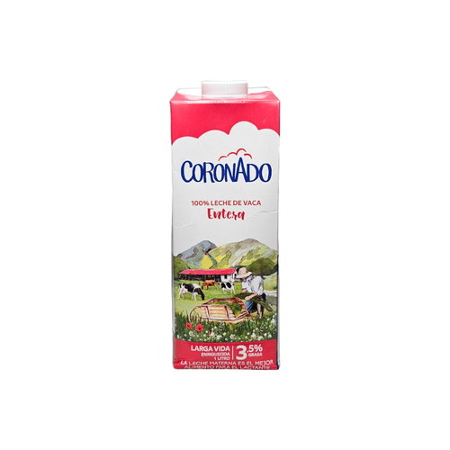 CORONADO LECHE ENTERA 3.5% GRASA 1 LT