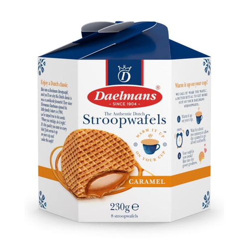 DAELMANS WAFFLES CARAMEL STROOWAFELS CUBO 230g