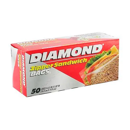 DIAMOND BOLSA PARA SANDWICH ZIPPER 50 UNIDAD
