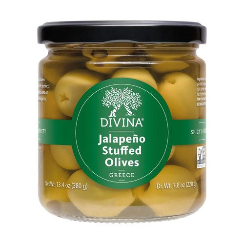 DIVINA ACEITUNAS ACEITUNA JALAPEÐO STUFFED OLIVES 380g