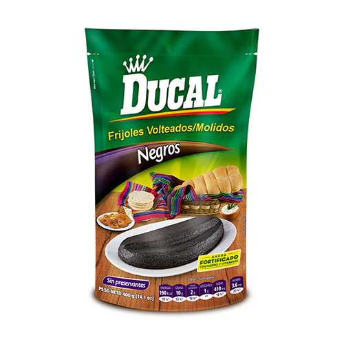 DUCAL FRIJOLES VOLTEADOS NEGROS DOY PACK 14 OZ
