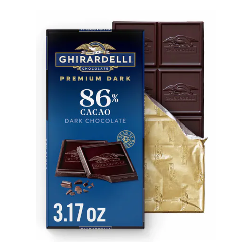 GHIRARDELLI CHOCOLATE 86% DARK BARRA 90g