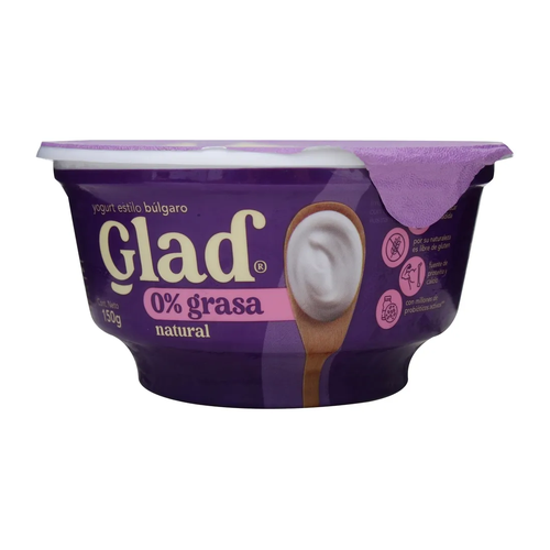 GLAD YOGOURT 0% GRASA NATURAL 150g